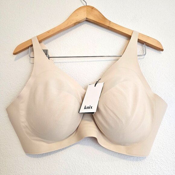 KNIX Other - KNIX REVOLUTION Bra Smooth/Soft/Removable Cups Dune Sz XXXL+ 42D, DD, 42E V-Neck